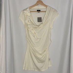 Anthropologie Diletta Sleeveless Tunic Top Ivory